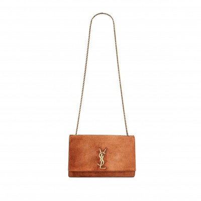 YSL KATE MEDIUM CHAIN BAG IN SUEDE 364021252365 (24*14.5*5.5cm)